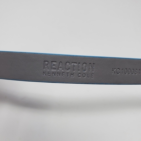 KENNETH COLE REACTION SET OF 2 SKINNY BELTS PEACOCK BLUE BLACK FLORAL WOMEN M - Picture 6 of 15